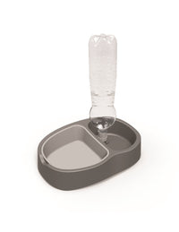 Farm Company Water and Food Plus Dispenser Grey - 29x19x6 cm - اكسسوارات الحيوانات الأليفة - Zue For Pet Supplies Co.