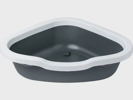 Farm Company Corner cat tray with rim and scoop Dark grey - 55x42x14 cm - اكسسوارات القطط - Zue For Pet Supplies Co.