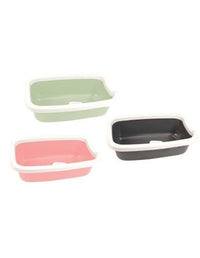 Farm Company Corner cat tray with rim and scoop Salmon pink - 55x42x14 cm - اكسسوارات القطط - Zue For Pet Supplies Co.