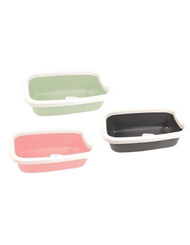 Farm Company Corner cat tray with rim and scoop Salmon pink - 55x42x14 cm - اكسسوارات القطط - Zue For Pet Supplies Co.