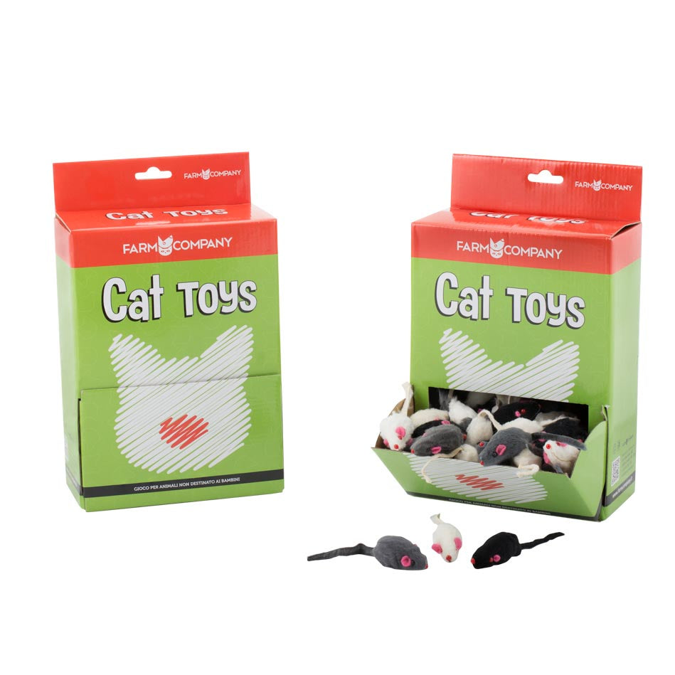 Farm Company Mixed mice toys Black/Grey and White - cm 4 - مستلزمات الحيوانات الأليفة - Zue For Pet Supplies Co.