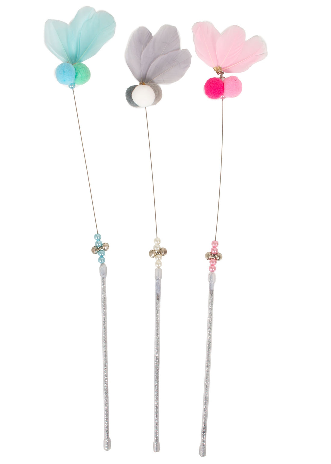 Farm Company Butterfly Cat Wand with Spring Assorted Colors - 45cm - العاب القطط - Zue For Pet Supplies Co.