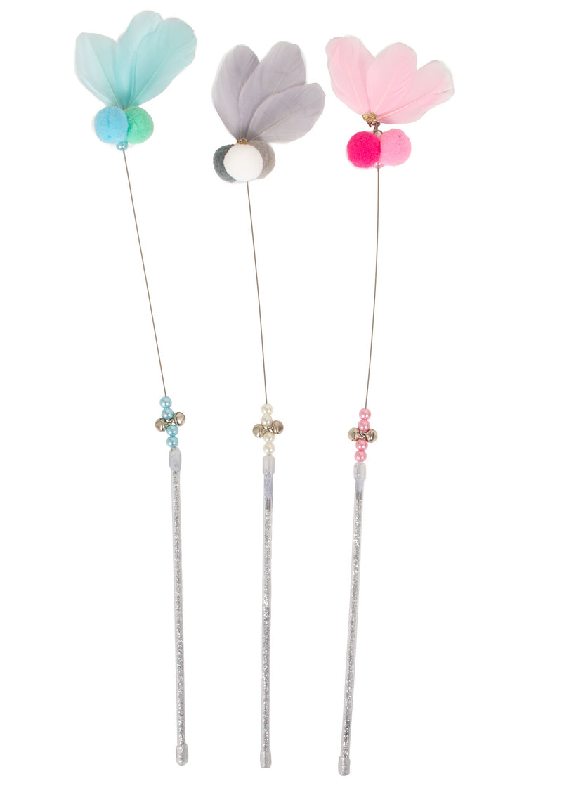 Farm Company Butterfly Cat Wand with Spring Assorted Colors - 45cm - العاب القطط - Zue For Pet Supplies Co.
