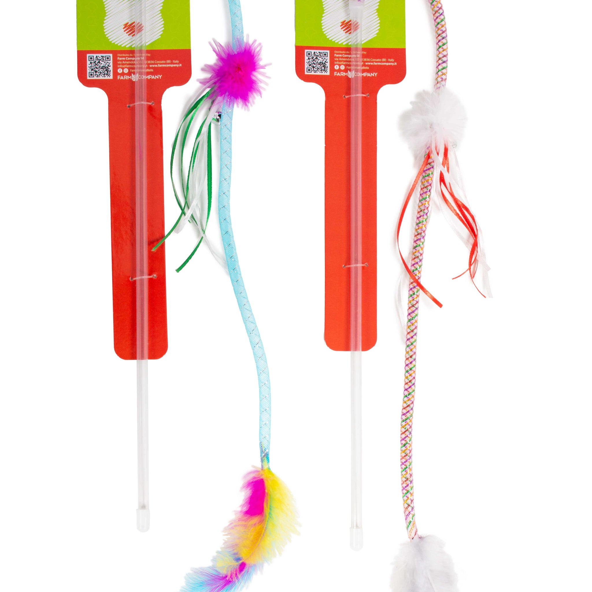 Farm Company Cat stick with colored feathers - 40 cm - مستلزمات الحيوانات الأليفة - Zue For Pet Supplies Co.
