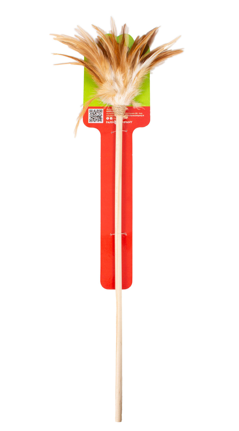 Farm Company Cat wooden stick with feathers - 50+10 cm - مستلزمات الحيوانات الأليفة - Zue For Pet Supplies Co.
