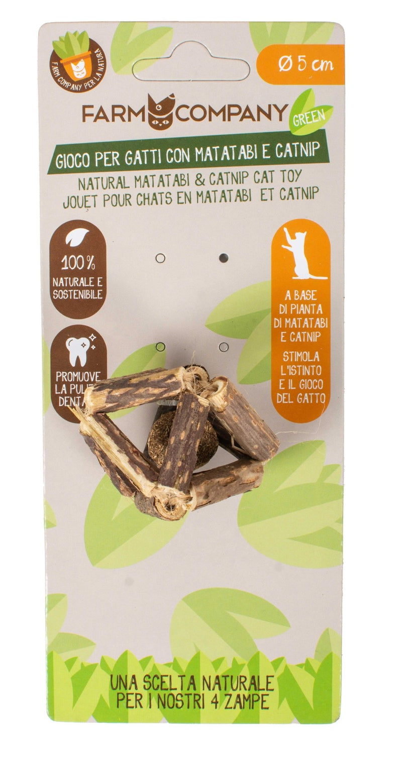 Farm Company Green Matatabi cat toy w/catnip ball - 5 cm - مستلزمات الحيوانات الأليفة - Zue For Pet Supplies Co.