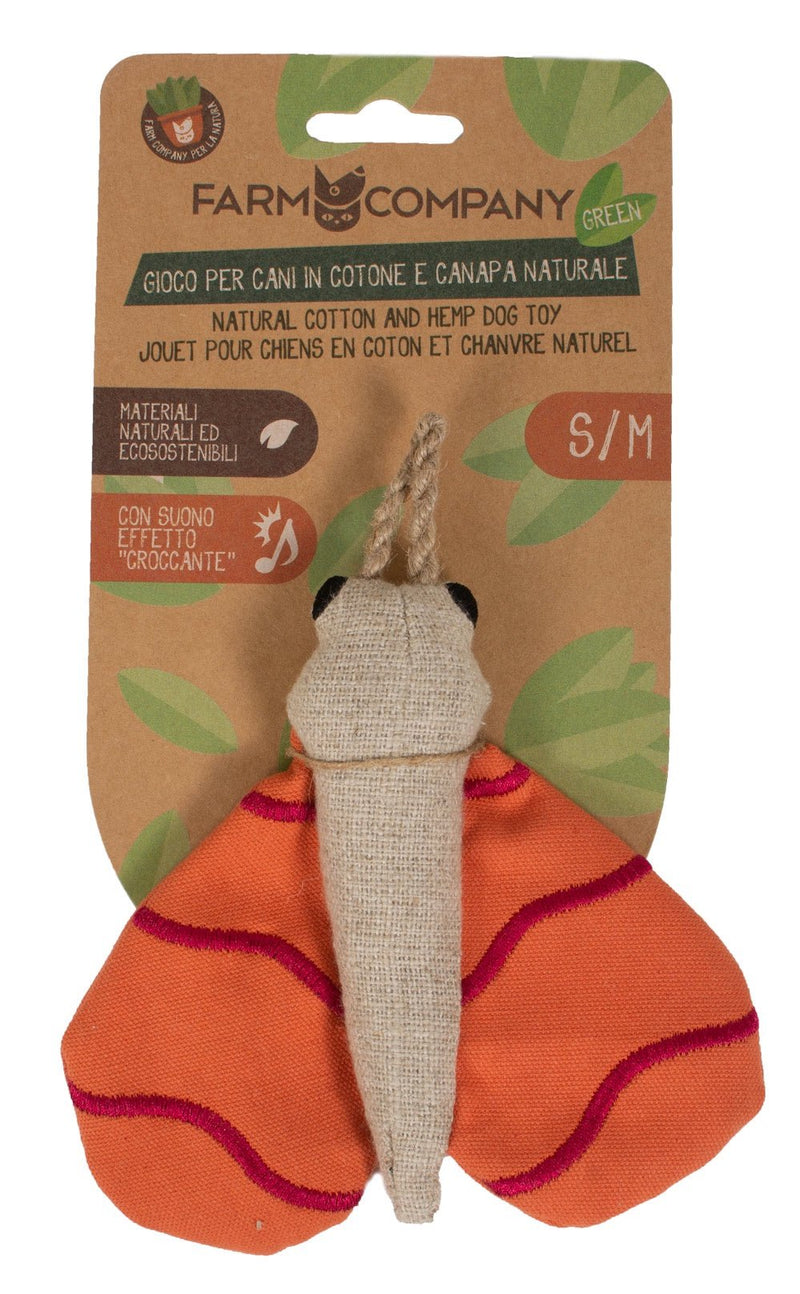 Farm Company Green Cotton & Hemp Butterfly Plush Toy - S/M 16 cm - مستلزمات الحيوانات الأليفة - Zue For Pet Supplies Co.