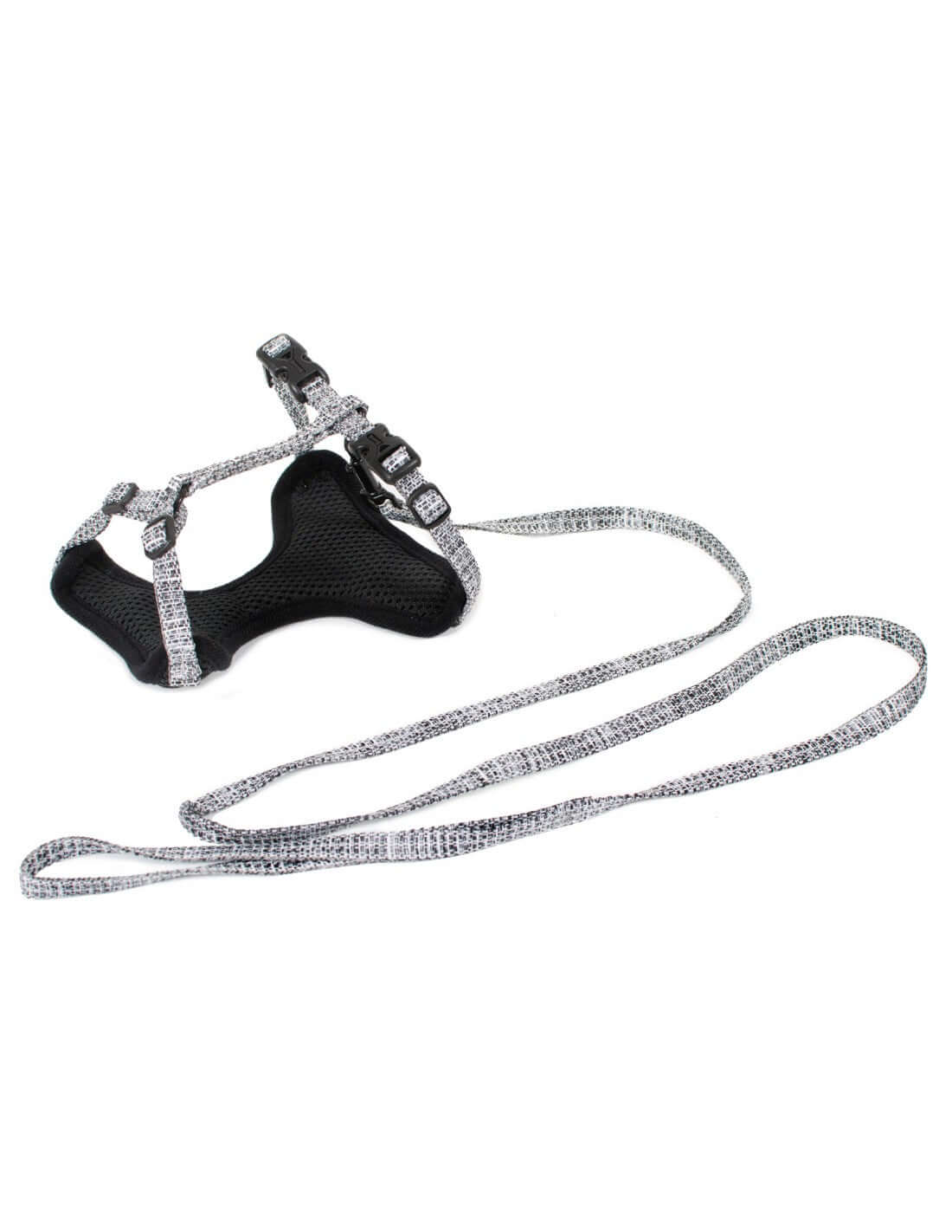 Farm Company Nylon Deluxe Kit Harness Leash Silver Grey - 1x35 40 120cm - مجموعة رباط تحكم وصدرية للكلاب - Zue For Pet Supplies Co.