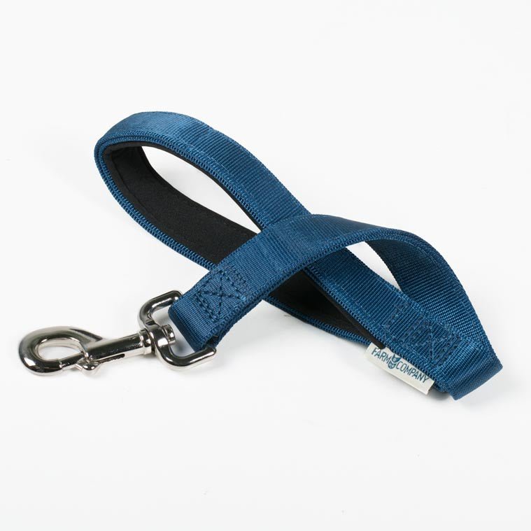 Farm Company Double ply nylon short leash with handle Blue Navy - 25mm x 45 cm - رباط تحكم للكلاب - Zue For Pet Supplies Co.