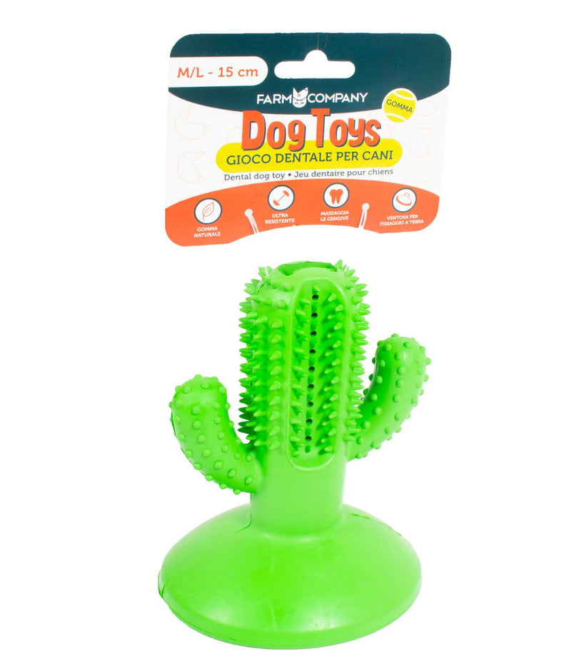 Farm Company Cactus Dental Rubber Toy with Suction Cup - 15cm - ألعاب الكلاب - Zue For Pet Supplies Co.