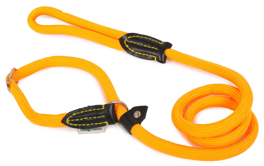 Farm Company Nylon rope choke leash Fluo Orange - 13mm x 150 - مستلزمات الحيوانات الأليفة - Zue For Pet Supplies Co.