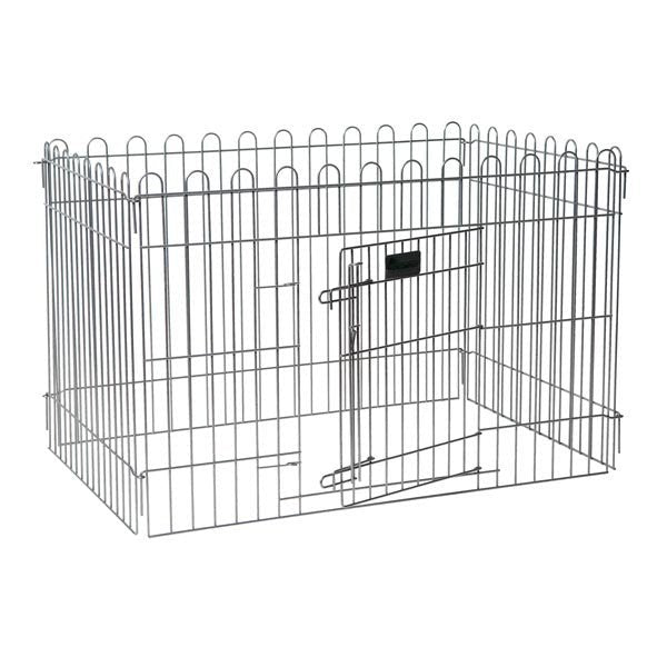 Farm Company Puppy pen Black & Silver finishing w/door - Size S cm 91x62x59 - مستلزمات الحيوانات الأليفة - Zue For Pet Supplies Co.