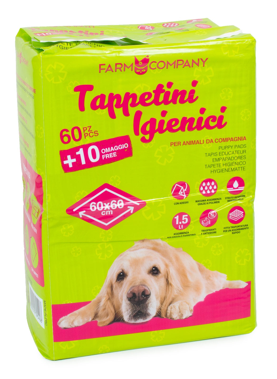 Farm Company Hygienic carpets - 60x60 70pads - مستلزمات النظافة والعناية والرعاية - Zue For Pet Supplies Co.
