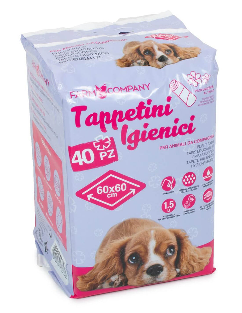 Farm Company Hygienic Carpets Talc Scent - 60x60cm 40pcs. - مستلزمات النظافة والعناية والرعاية - Zue For Pet Supplies Co.