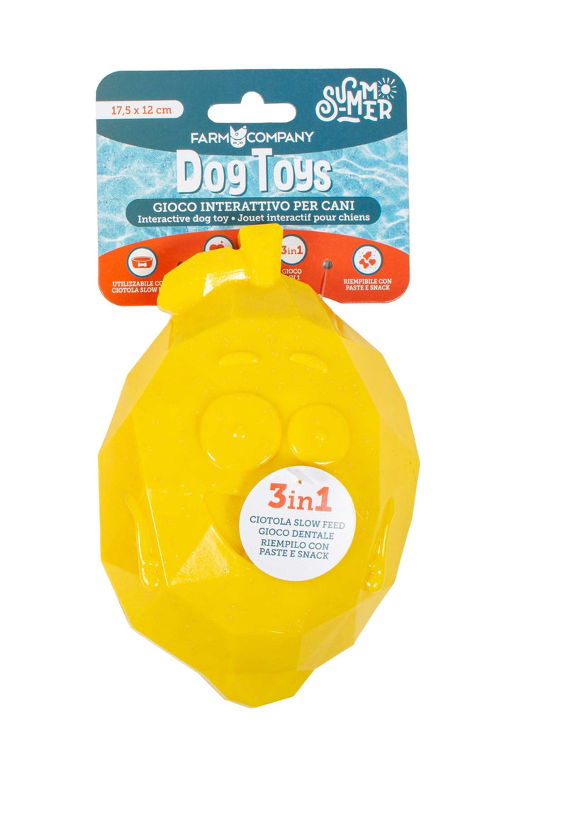 Farm Company Fruity TPR 3 in 1 Lemon Shaped Dog Toy / Bowl / Licky Mat - 17,5 x 12 cm - مستلزمات الحيوانات الأليفة - Zue For Pet Supplies Co.