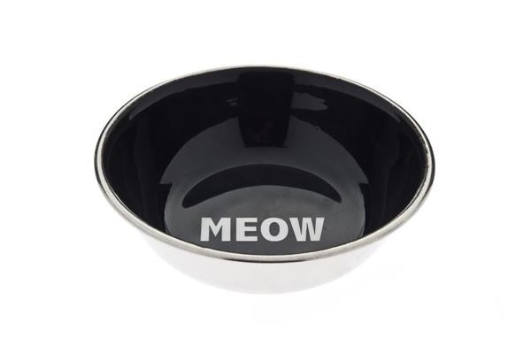 Ferribiella MEOW STAINLESS STEEL BOWL 350ML BLACK - Zue For Pet Supplies Co.
