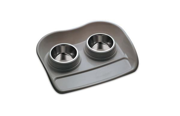 Ferribiella PLASTIC BOWL HOLDER WITH DOUBLE POTTY BOWLS 46X35XH9CM - Zue For Pet Supplies Co.