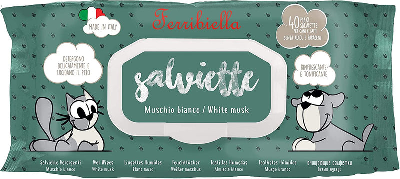 Ferribiella Dis. Wet Wipes White Musk 40sheets - مستلزمات النظافة والعناية والرعاية - Zue For Pet Supplies Co.