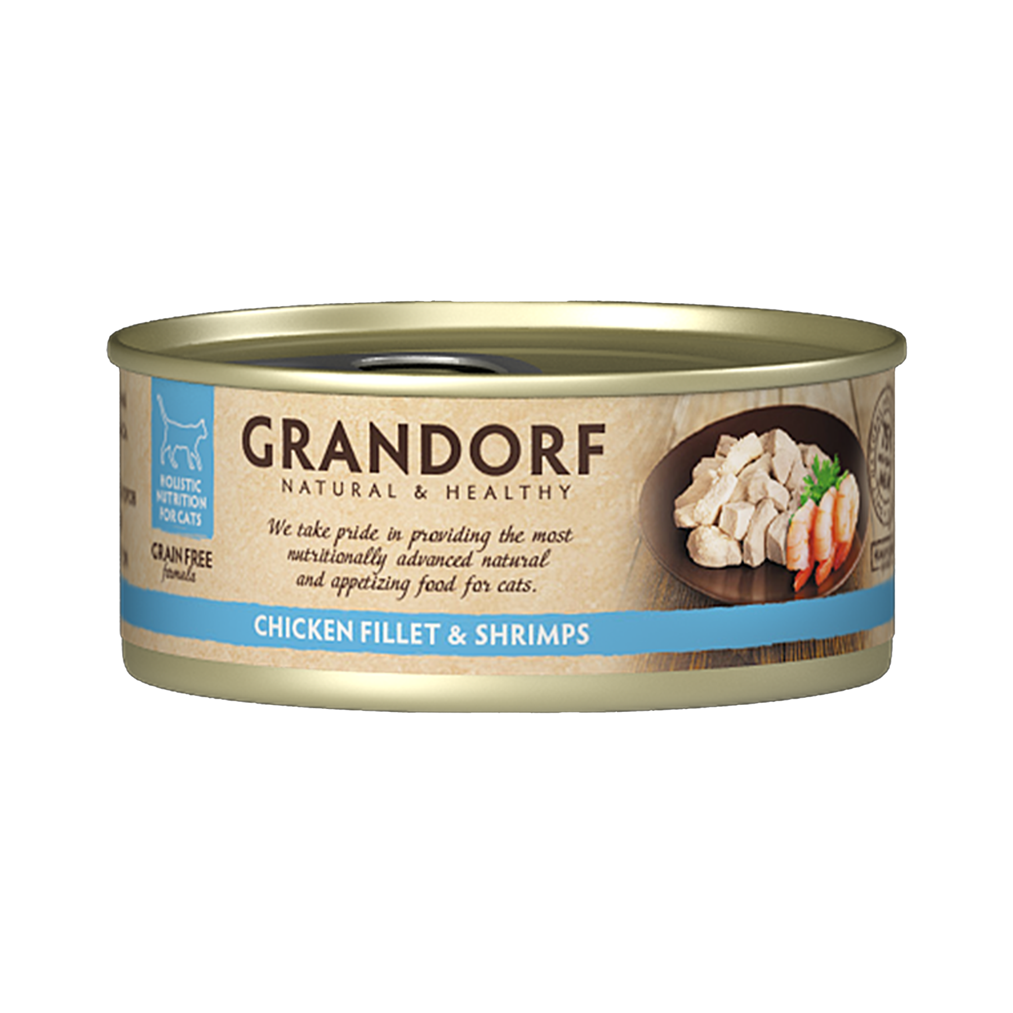 Grandorf Chicken Breast & Shrimps - 70g Pack of 6 - طعام معلب للقطط - Zue For Pet Supplies Co.