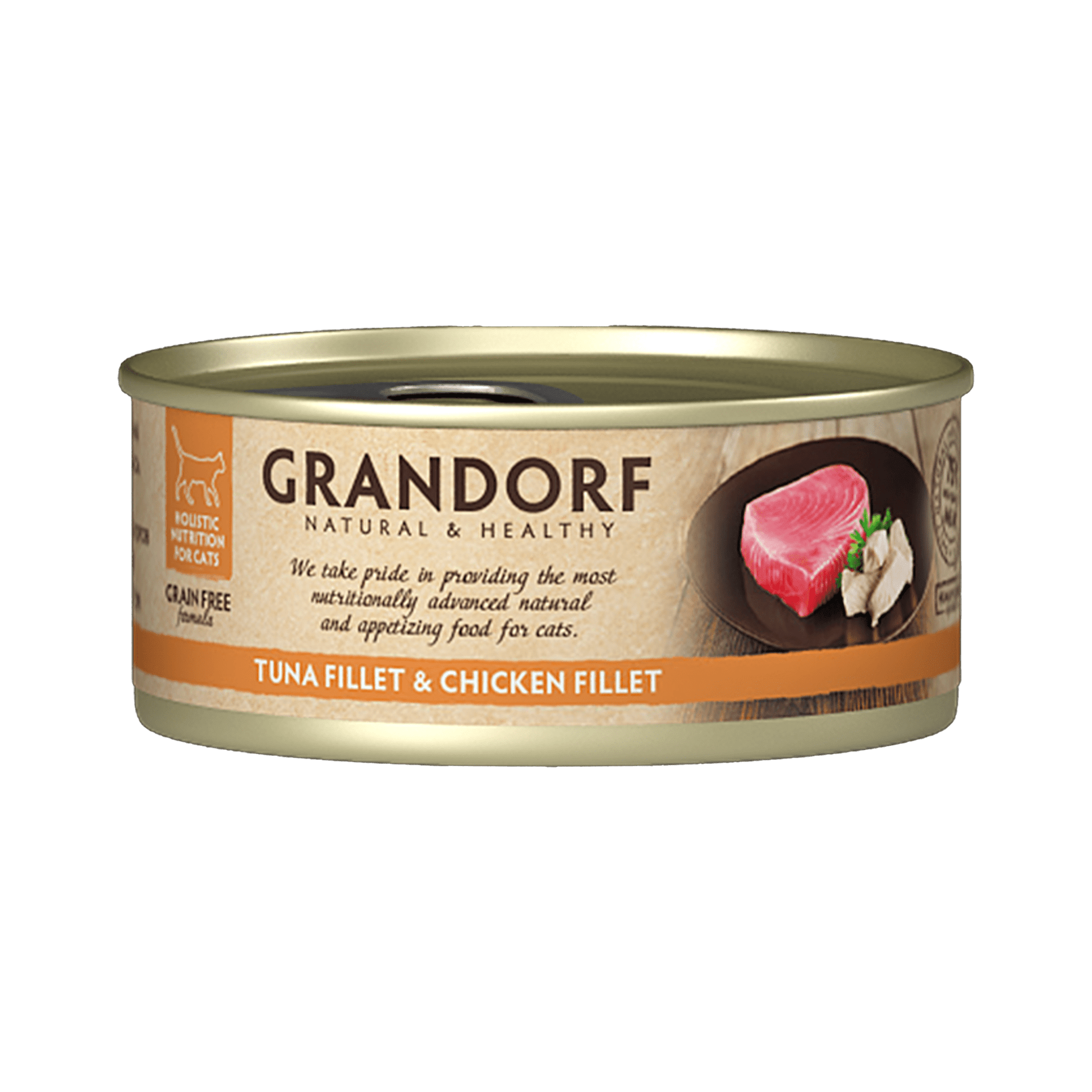 Grandorf Tuna Fillet & Chicken Breast - 70g Pack of 6 - طعام معلب للقطط - Zue For Pet Supplies Co.