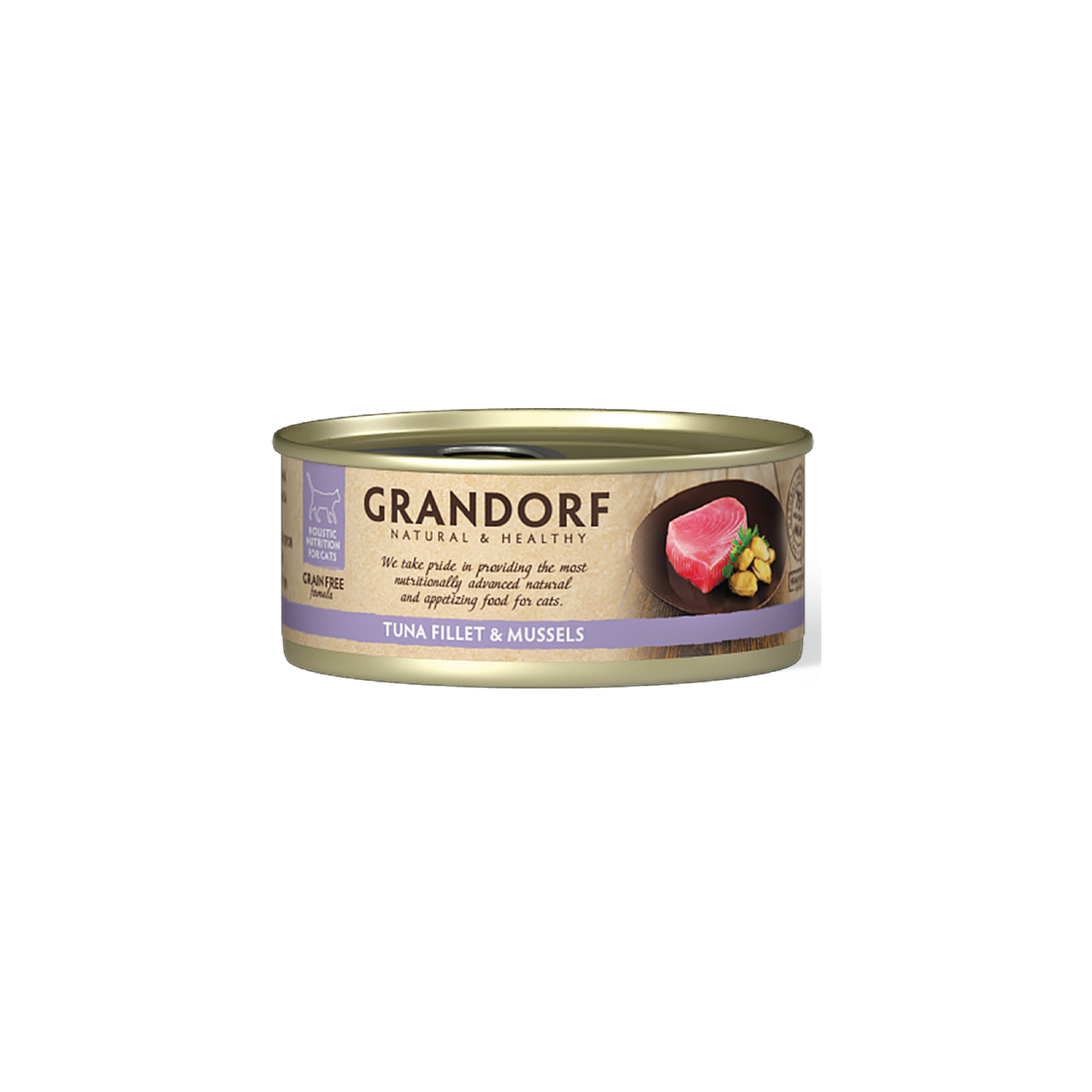 Grandorf Tuna Fillet & Mussels - 70g Pack of 6 - طعام معلب للقطط - Zue For Pet Supplies Co.
