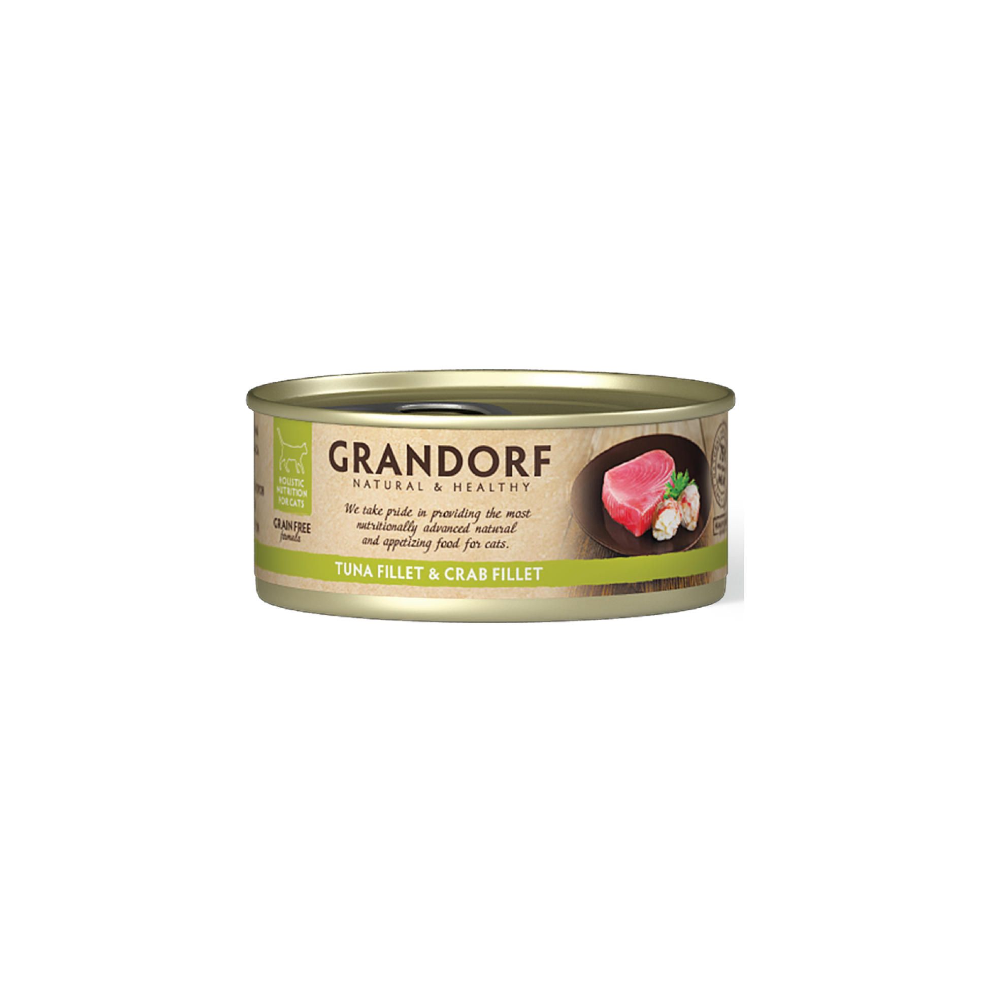Grandorf Tuna Fillet & Crab Fillet - 70g Pack of 6 - طعام معلب للقطط - Zue For Pet Supplies Co.