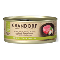 Grandorf Tuna Fillet & Crab Fillet - 70g Pack of 6 - طعام معلب للقطط - Zue For Pet Supplies Co.