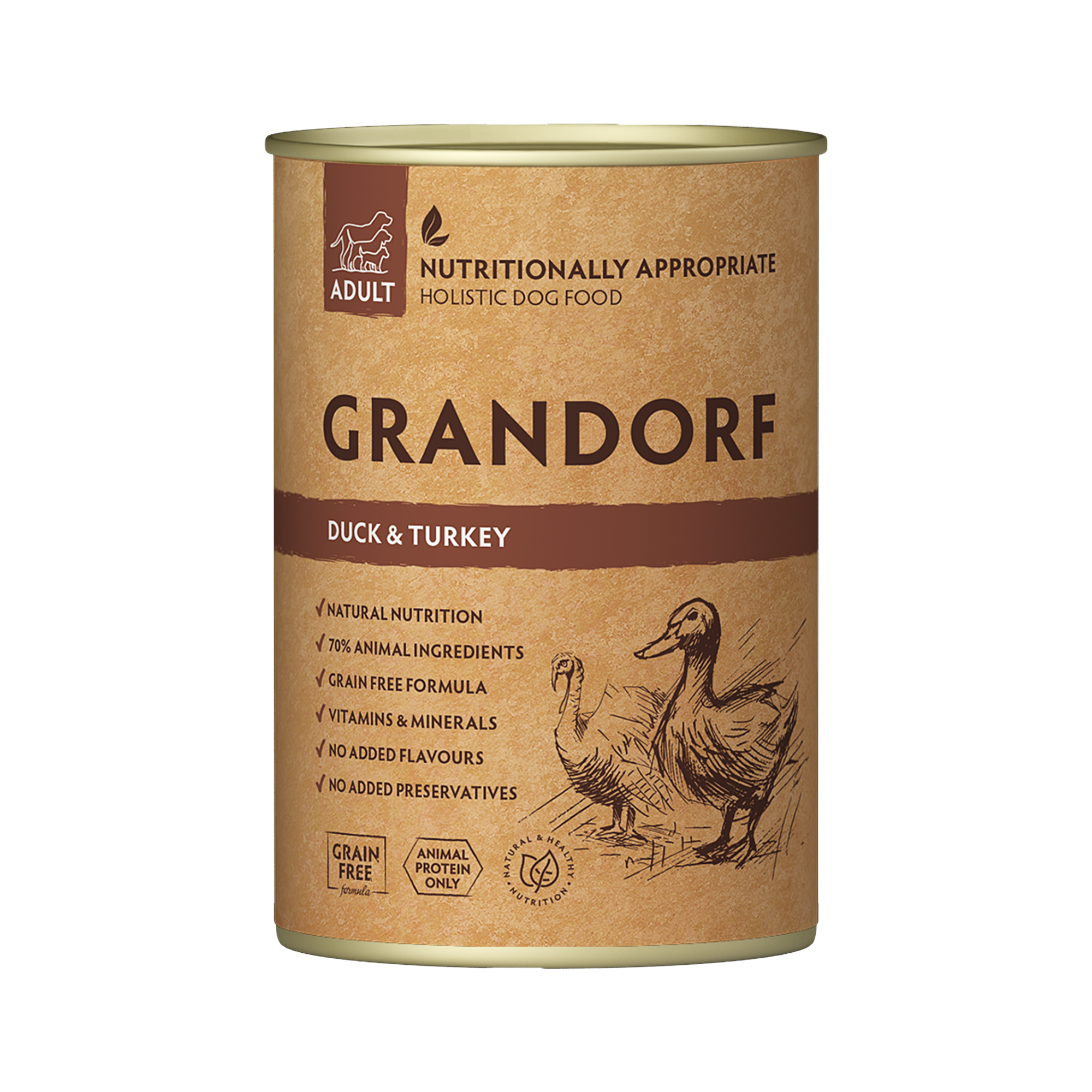 Grandorf Duck & Turkey - Adult Dog 400g - طعام معلب الكلاب - Zue For Pet Supplies Co.
