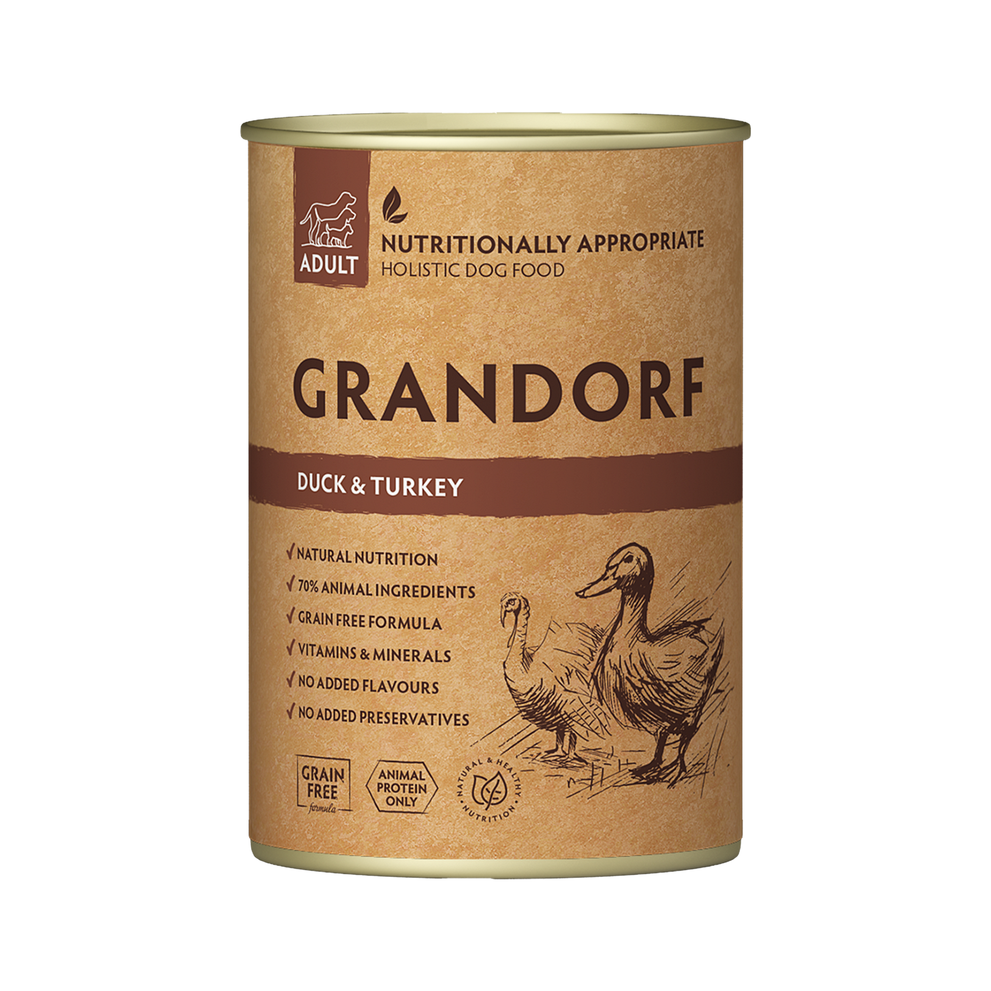 Grandorf Duck & Turkey - Adult Dog 400g - طعام معلب الكلاب - Zue For Pet Supplies Co.