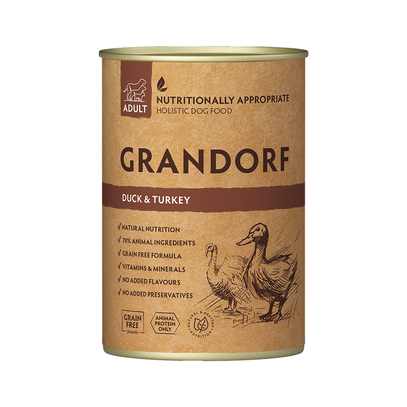 Grandorf Duck & Turkey - Adult Dog 400g - طعام معلب الكلاب - Zue For Pet Supplies Co.