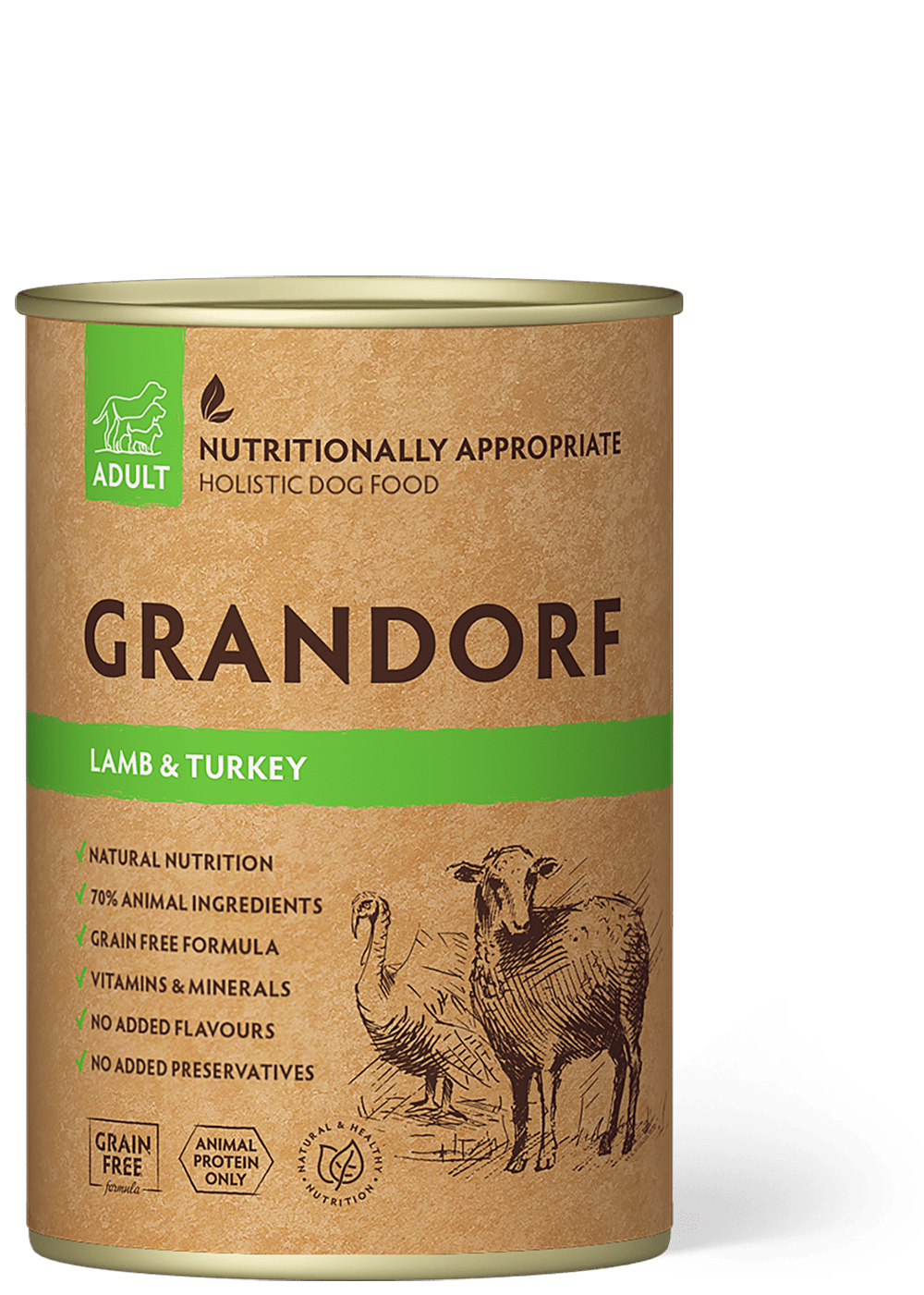 Grandorf Lamb & Turkey - Adult Dog 400g - طعام الكلاب - Zue For Pet Supplies Co.