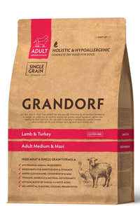 Grandorf Lamb & Turkey  -  Adult Medium & Maxi Breeds Dog 3kg - طعام الكلاب - Zue For Pet Supplies Co.
