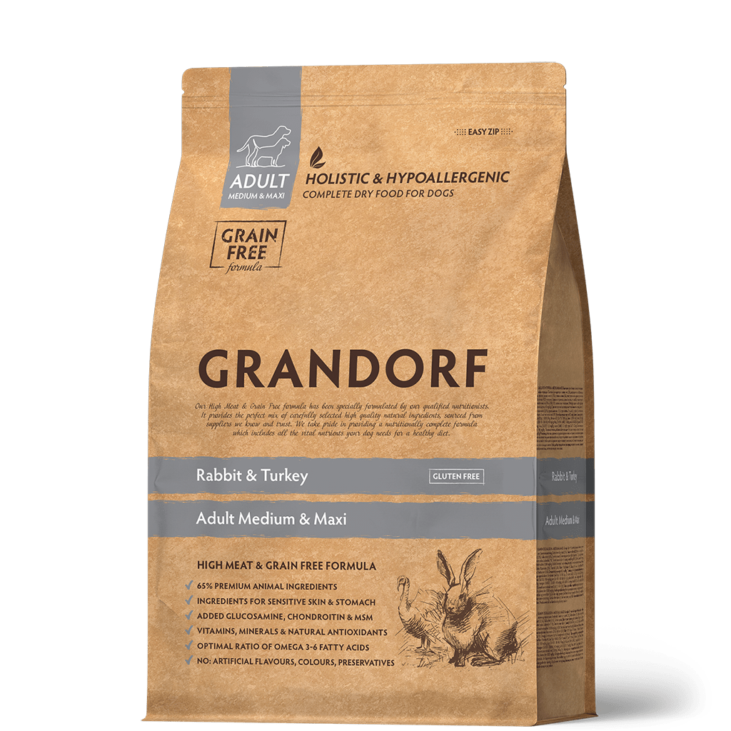 Grandorf Rabbit & Turkey  -  Adult Medium & Maxi Dog 3kg - طعام الكلاب - Zue For Pet Supplies Co.