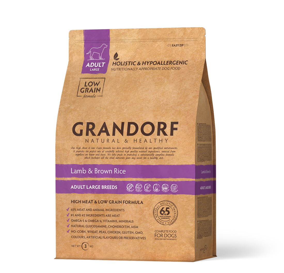 Grandorf Lamb & Brown Rice - Adult Large dog Breed 3kg - طعام الكلاب - Zue For Pet Supplies Co.