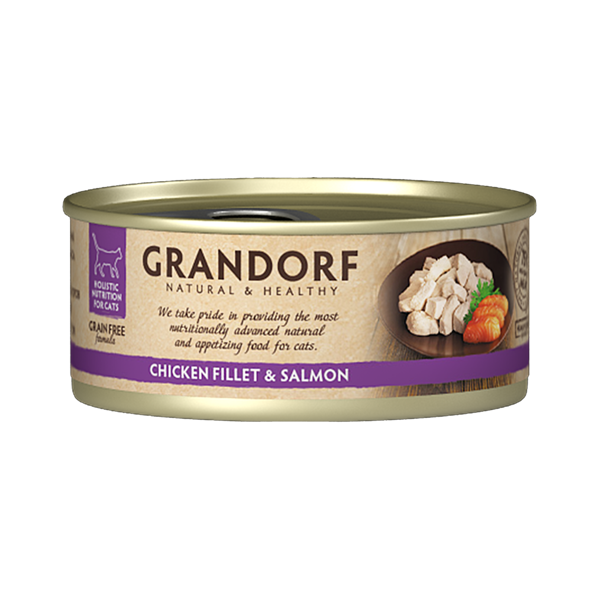 Grandorf Chicken Breast & Salmon - 70g Pack of 6 - طعام معلب للقطط - Zue For Pet Supplies Co.