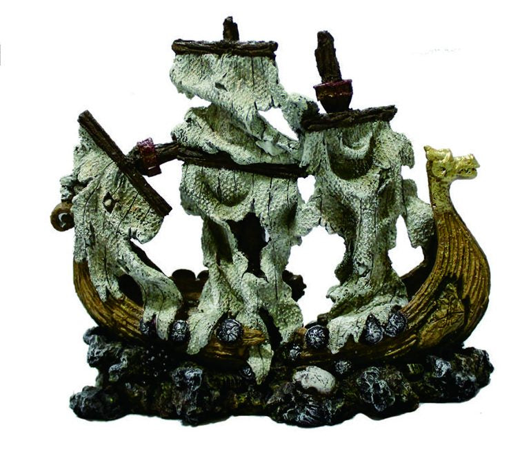 Hugo Viking Ship 26X11X23cm - اكسسوارات الأسماك - Zue For Pet Supplies Co.