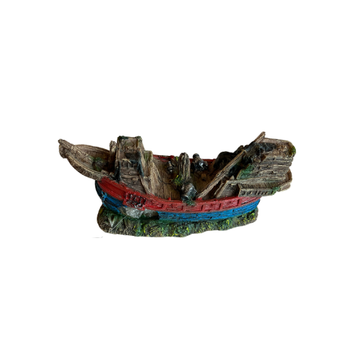 Hugo Colourful Ship 23X8X10cm - ديكور حوض السمك - Zue For Pet Supplies Co.