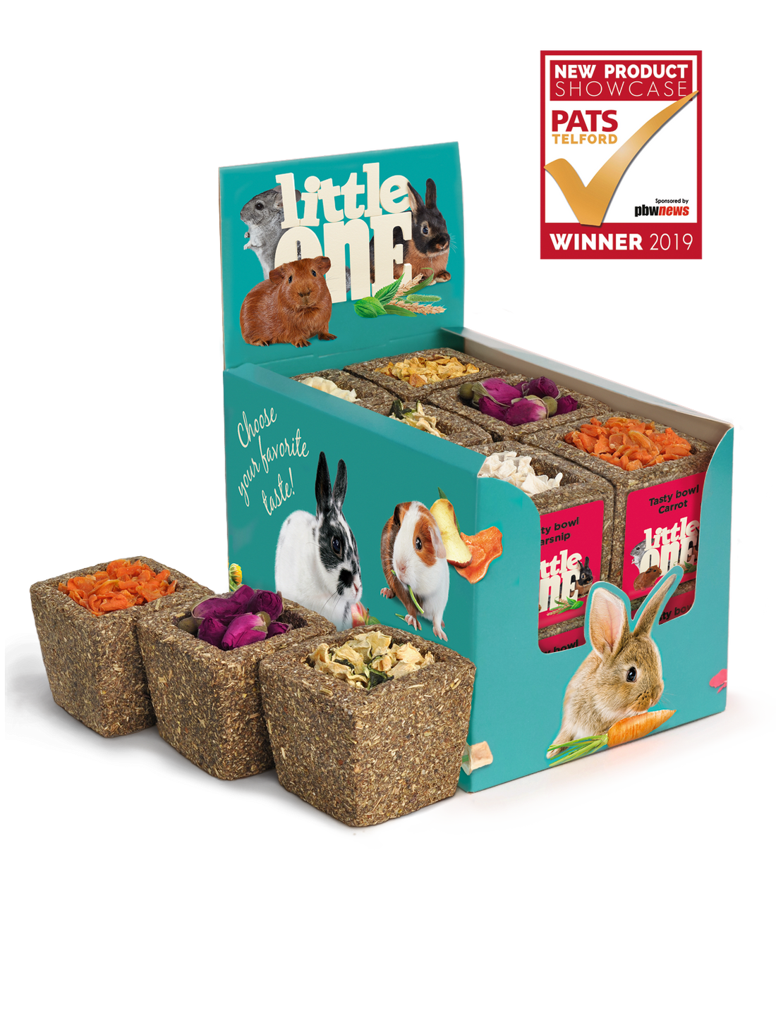 Little One Bowl from meadow grass with filling, assorted (parsnip, zucchini, carrot, apple, rose buds, pumpkin) 65gm - طعام للحيوانات الصغيرة - Zue For Pet Supplies Co.