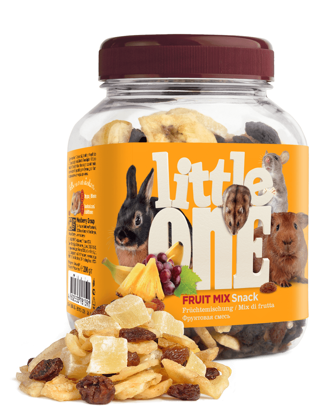 Little One Fruit mix. Snack for all small mammals 200gm - طعام للحيوانات الصغيرة - Zue For Pet Supplies Co.