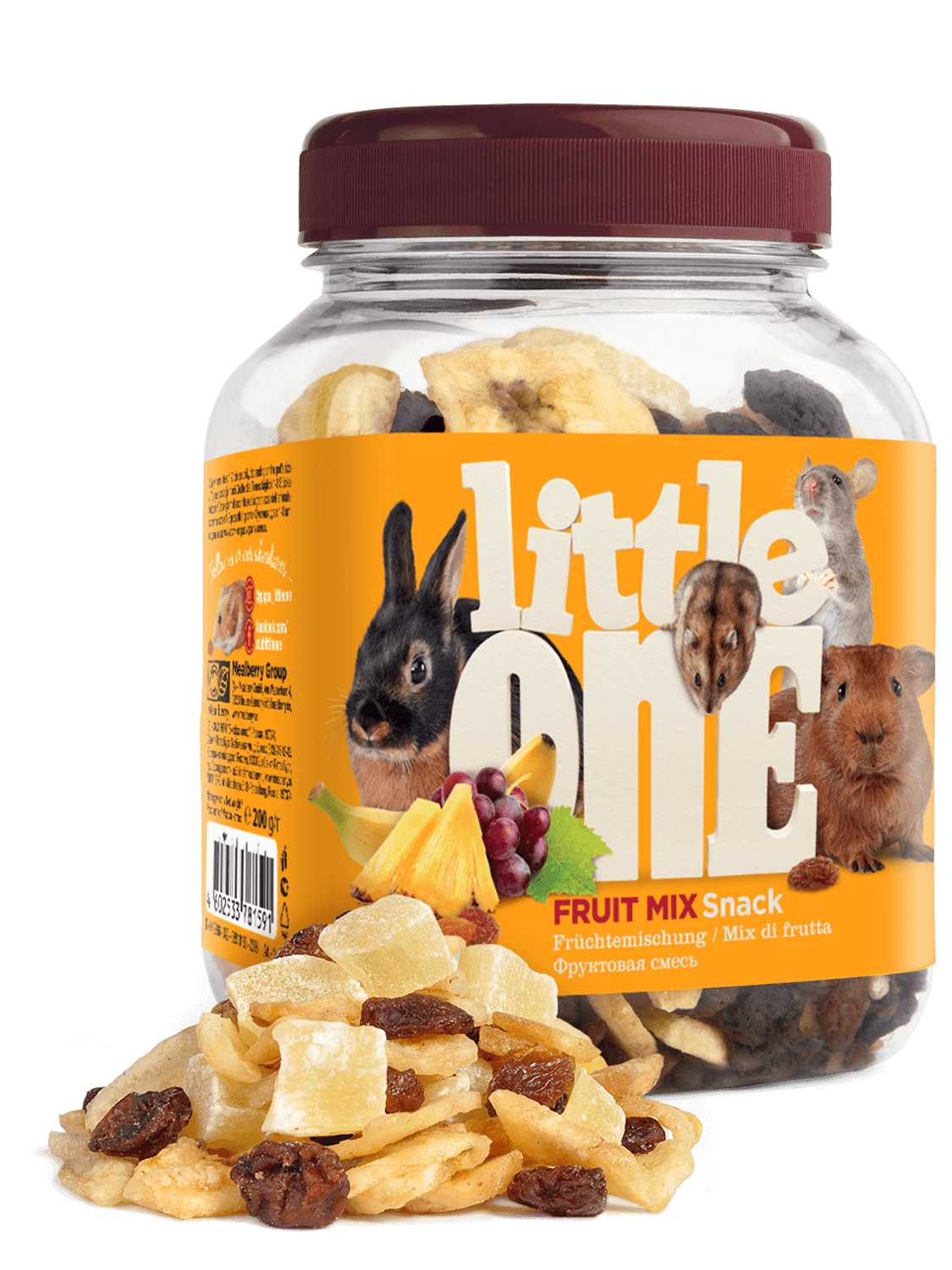 Little One Fruit mix. Snack for all small mammals 200gm - طعام للحيوانات الصغيرة - Zue For Pet Supplies Co.