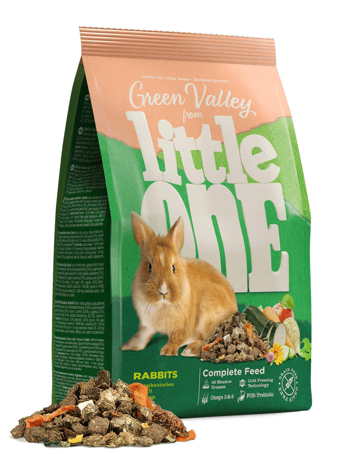Little One "Green valley". Fibrefood food for rabbits 15kg - طعام للحيوانات الصغيرة - Zue For Pet Supplies Co.