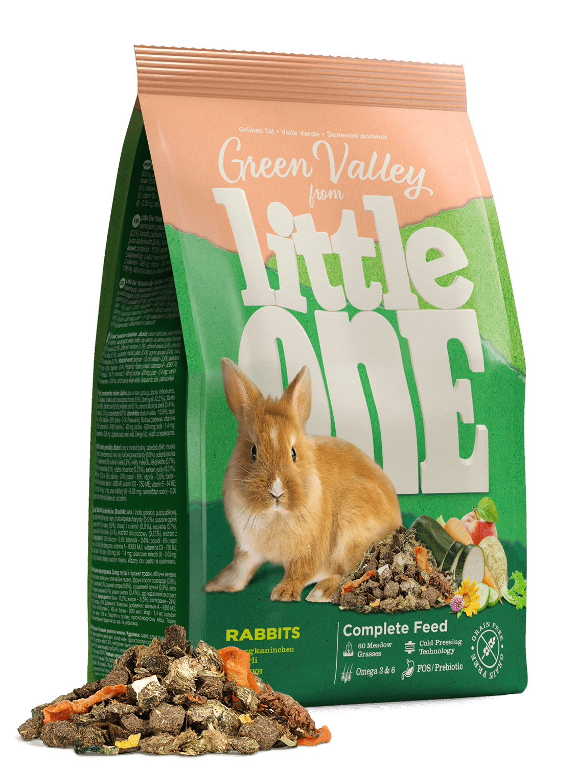 Little One "Green valley". Fibrefood food for rabbits 15kg - طعام للحيوانات الصغيرة - Zue For Pet Supplies Co.