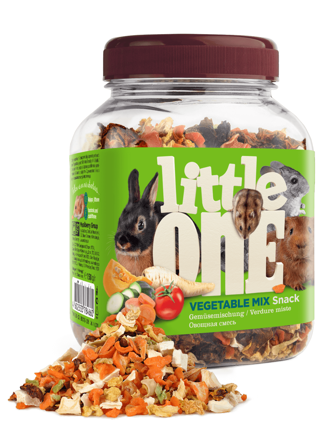 Little One Vegetable mix. Snack for all small mammals 150gm - طعام للحيوانات الصغيرة - Zue For Pet Supplies Co.