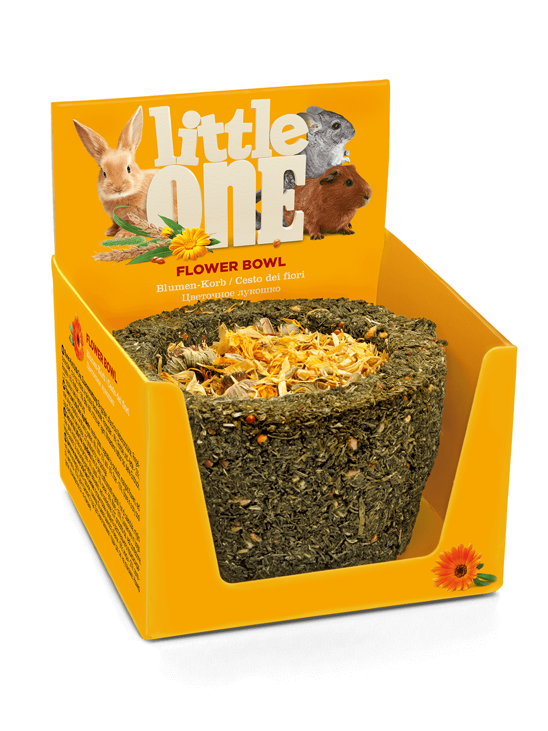 Little One Flower bowl. Treat-toy for all small mammals 120gm - اكسسوارات الحيوانات الصغيرة - Zue For Pet Supplies Co.