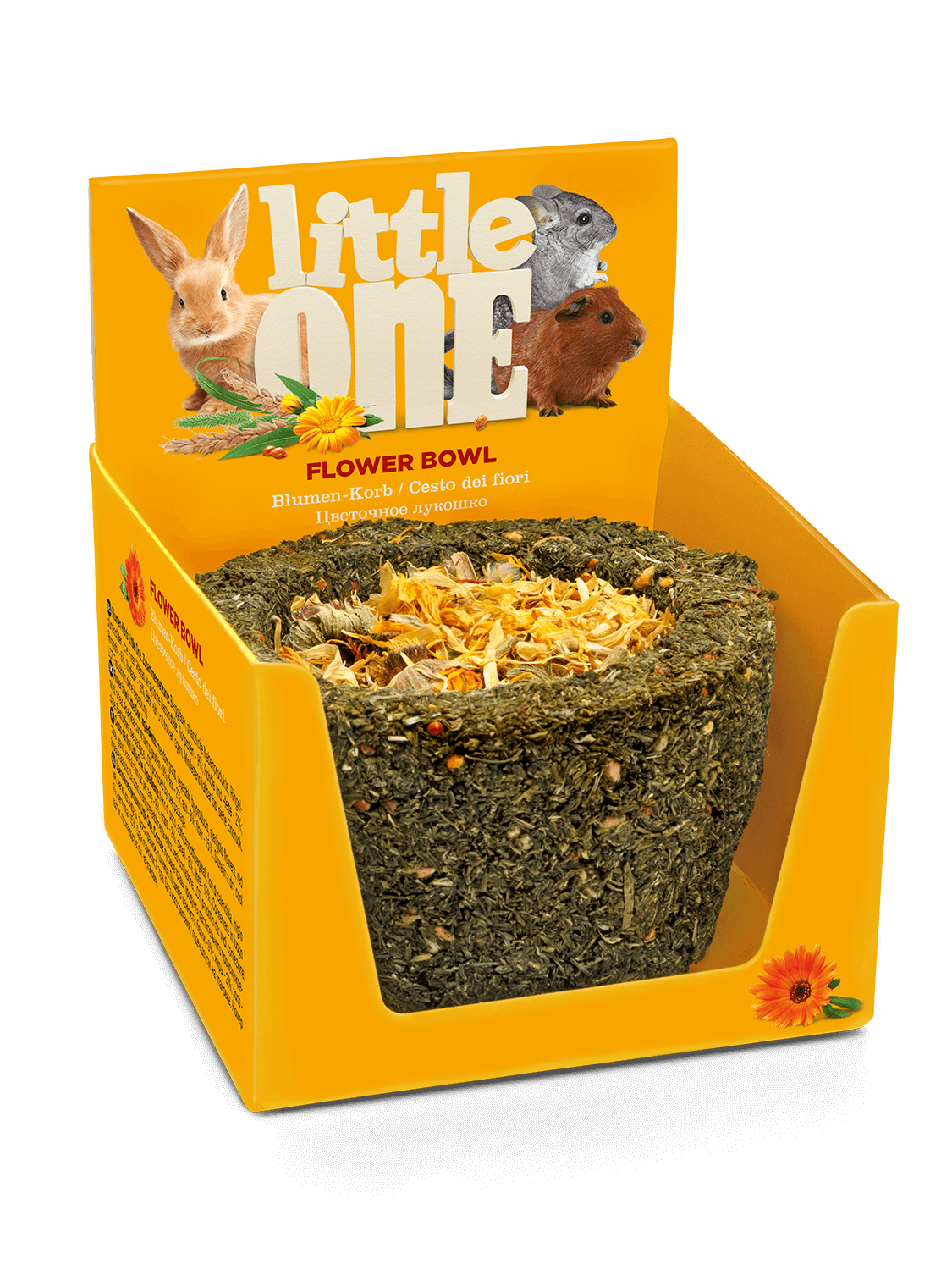Little One Flower bowl. Treat-toy for all small mammals 120gm - اكسسوارات الحيوانات الصغيرة - Zue For Pet Supplies Co.