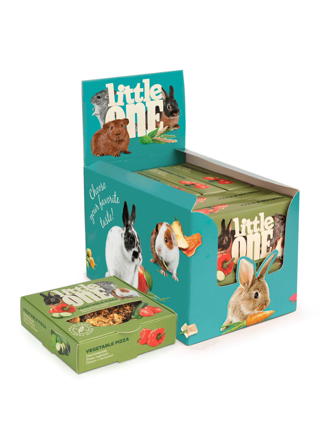 Little One Vegetable pizza. Treat-toy for all small mammals 55gm - اكسسوارات الحيوانات الصغيرة - Zue For Pet Supplies Co.