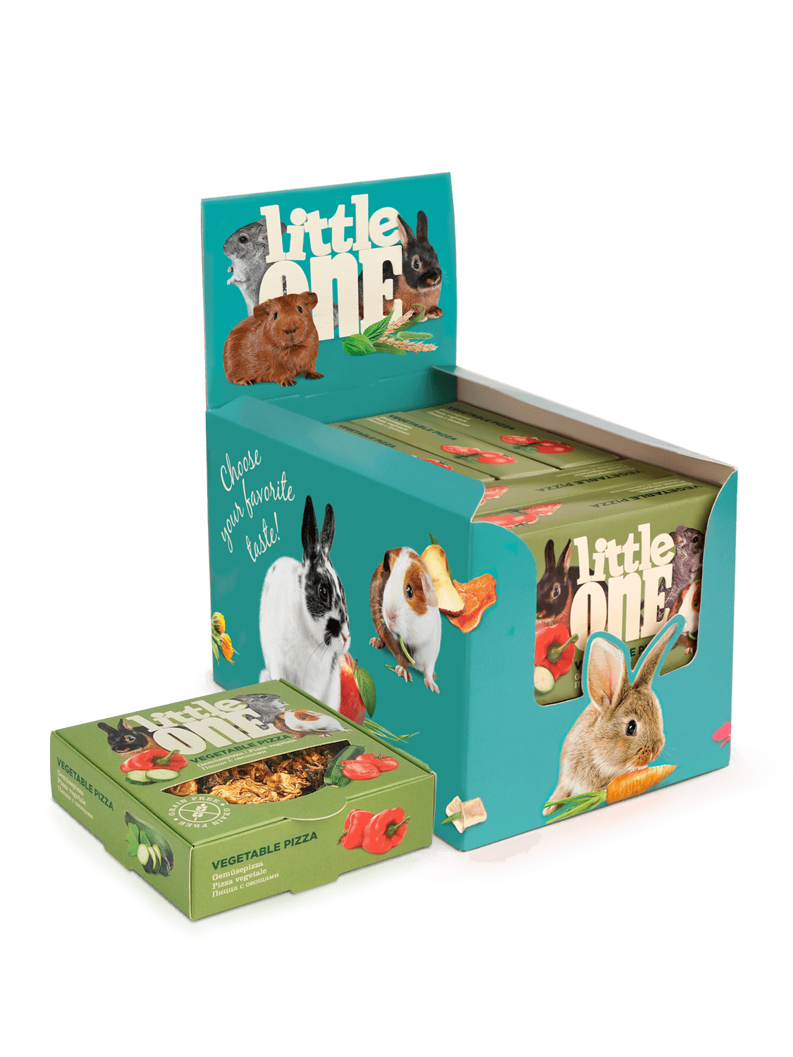 Little One Vegetable pizza. Treat-toy for all small mammals 55gm - اكسسوارات الحيوانات الصغيرة - Zue For Pet Supplies Co.