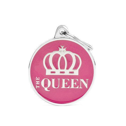 MyFamily CERCHIO M THE QUEEN CHARMS ORO SATINATO SMALTO NERO - ميدالية التعريف - Zue For Pet Supplies Co.