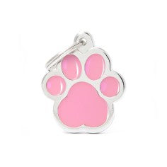 MyFamily Classic Big Pink Paw ID Tag - ميدالية التعريف - Zue For Pet Supplies Co.