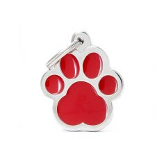 MyFamily Classic Big Red Pawprint ID Tag - ميدالية التعريف - Zue For Pet Supplies Co.